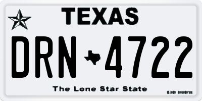 TX license plate DRN4722
