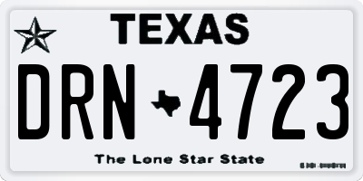 TX license plate DRN4723