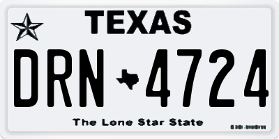 TX license plate DRN4724
