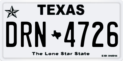 TX license plate DRN4726