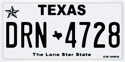 TX license plate DRN4728
