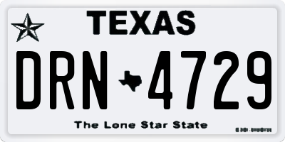 TX license plate DRN4729