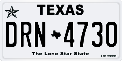 TX license plate DRN4730