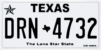 TX license plate DRN4732