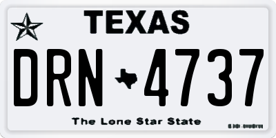 TX license plate DRN4737