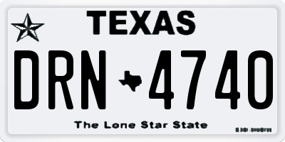 TX license plate DRN4740