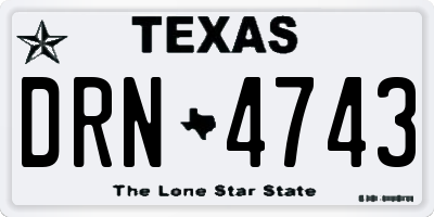 TX license plate DRN4743