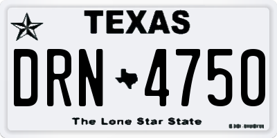 TX license plate DRN4750