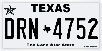 TX license plate DRN4752