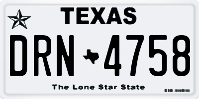 TX license plate DRN4758