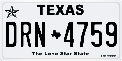TX license plate DRN4759
