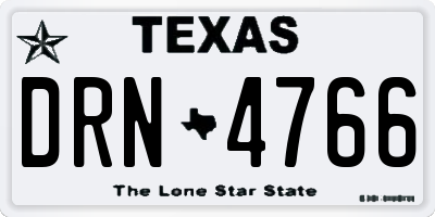 TX license plate DRN4766