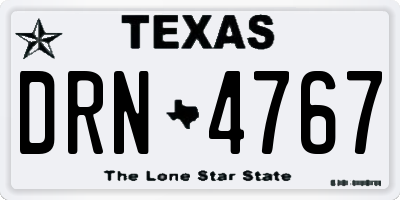 TX license plate DRN4767