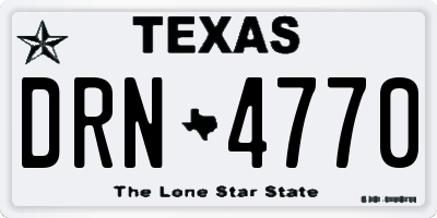 TX license plate DRN4770