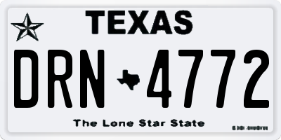 TX license plate DRN4772