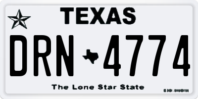 TX license plate DRN4774
