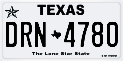 TX license plate DRN4780