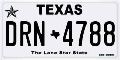 TX license plate DRN4788