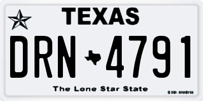 TX license plate DRN4791