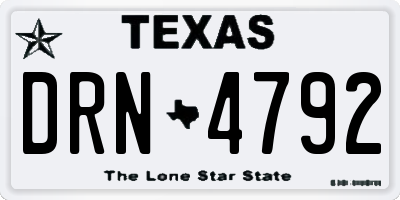 TX license plate DRN4792