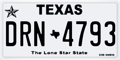 TX license plate DRN4793