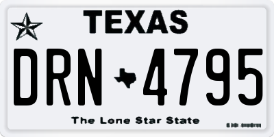 TX license plate DRN4795