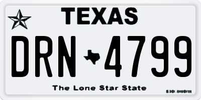 TX license plate DRN4799