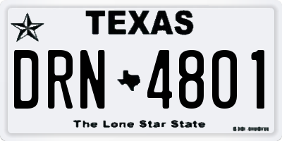 TX license plate DRN4801