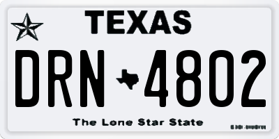 TX license plate DRN4802