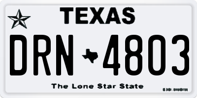 TX license plate DRN4803
