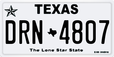 TX license plate DRN4807