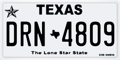 TX license plate DRN4809