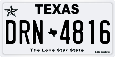 TX license plate DRN4816