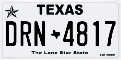 TX license plate DRN4817
