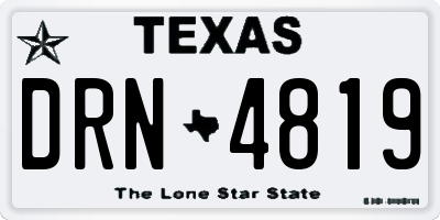 TX license plate DRN4819