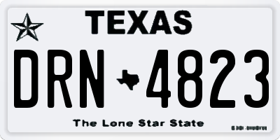 TX license plate DRN4823