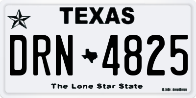 TX license plate DRN4825