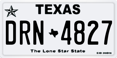 TX license plate DRN4827