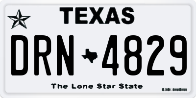TX license plate DRN4829