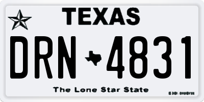 TX license plate DRN4831