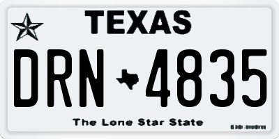 TX license plate DRN4835