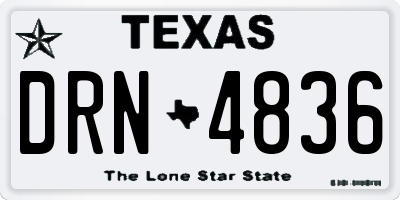 TX license plate DRN4836