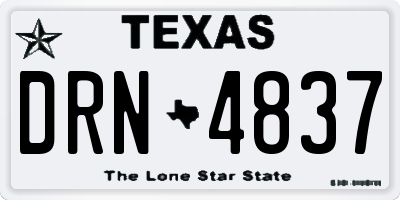 TX license plate DRN4837