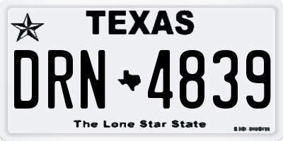 TX license plate DRN4839