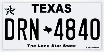 TX license plate DRN4840