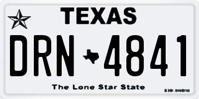 TX license plate DRN4841