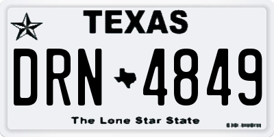 TX license plate DRN4849