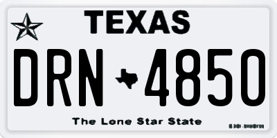 TX license plate DRN4850