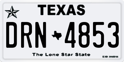 TX license plate DRN4853
