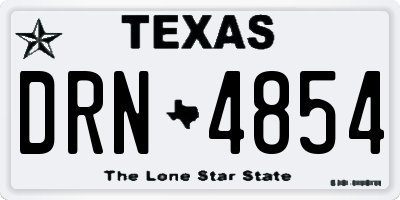 TX license plate DRN4854